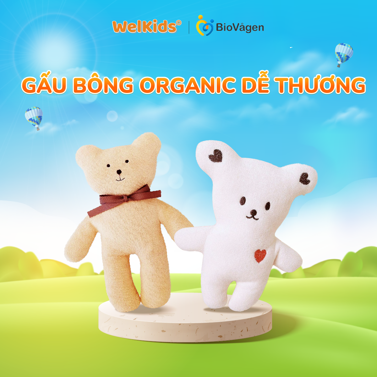 [HÀNG TẶNG KHÔNG BÁN] Gấu bông Welkids Organic cho bé