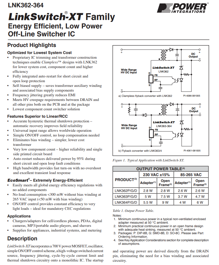 IC nguồn LNK364 LNK364PN DIP-7