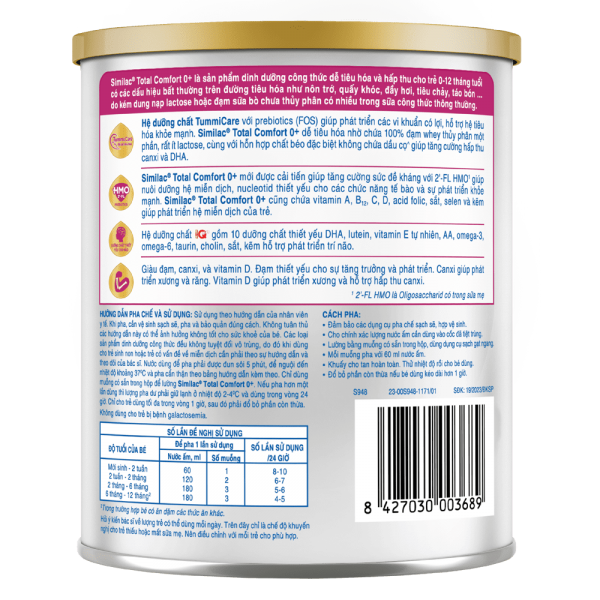 Sữa bột Similac Total Comfort số 0+ lon 360g