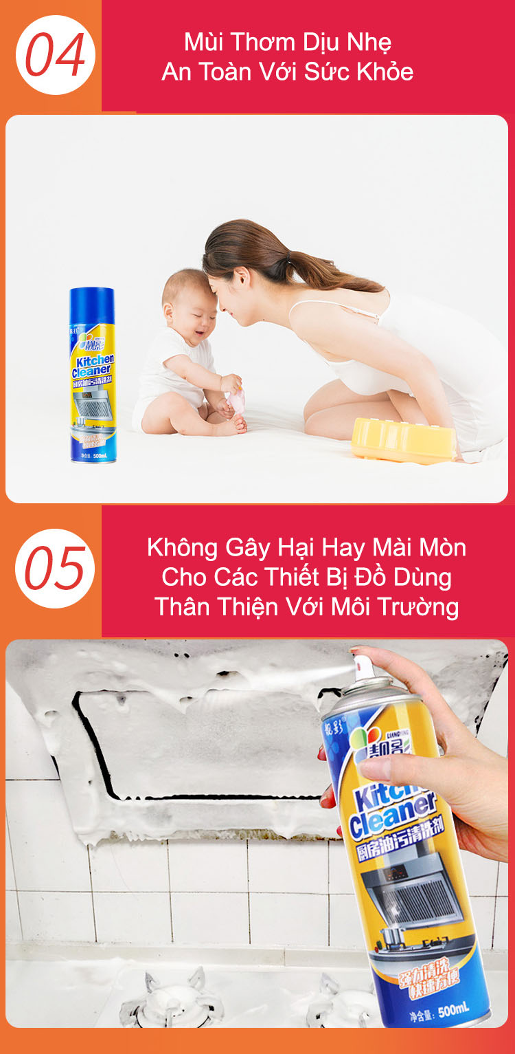 Chai Xịt Tẩy Rửa Đa Năng Kitchen Cleaner 500ml