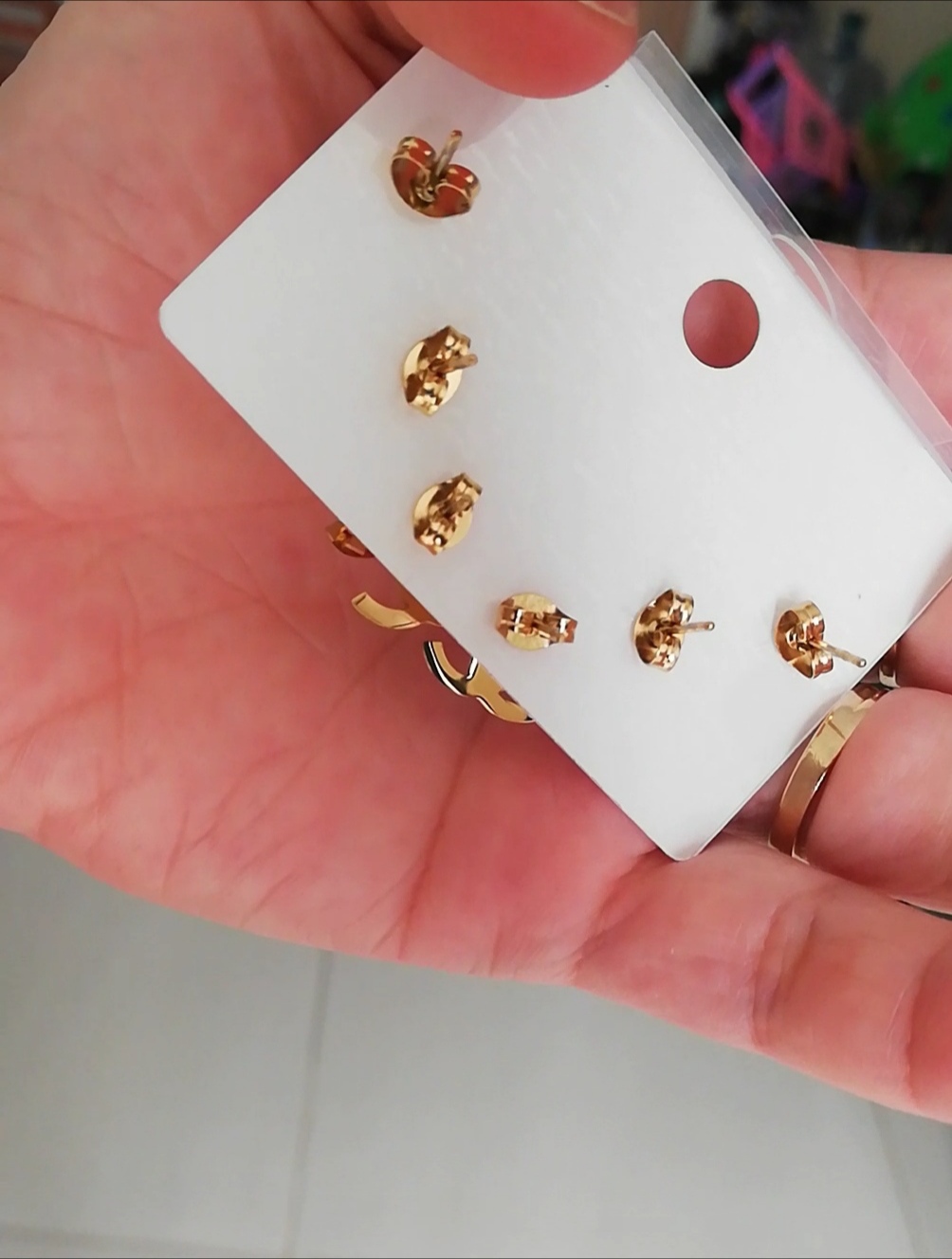 Set 3 đôi bông tai giá rẻ mạ vàng