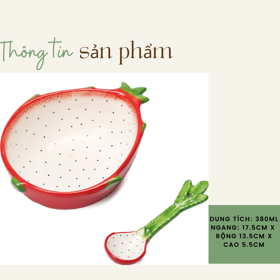 [Có sẵn] Bộ bát thìa hoa quả dễ thương, bát ăn dặm cho bé