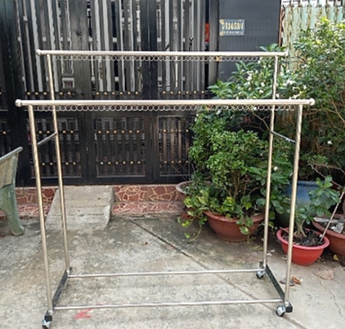 [HCM]Sào phơi đôi inox cao cấp có 2 thanh dưới để đồ