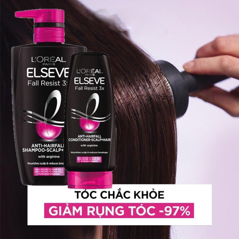 Combo L'Oreal Paris Elseve Fall Resist 3X Shampoo 620ml & Conditoner 280ml