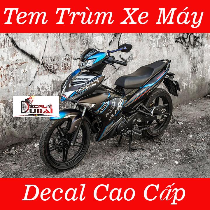 Tem Trùm Dán Xe Exciter 150 Đen Nhám Mẫu Mới
