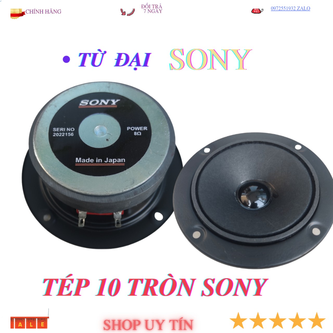 Loa treble tròn sony 10CM cao cấp từ 70 công suất 150w- giá 1 cái