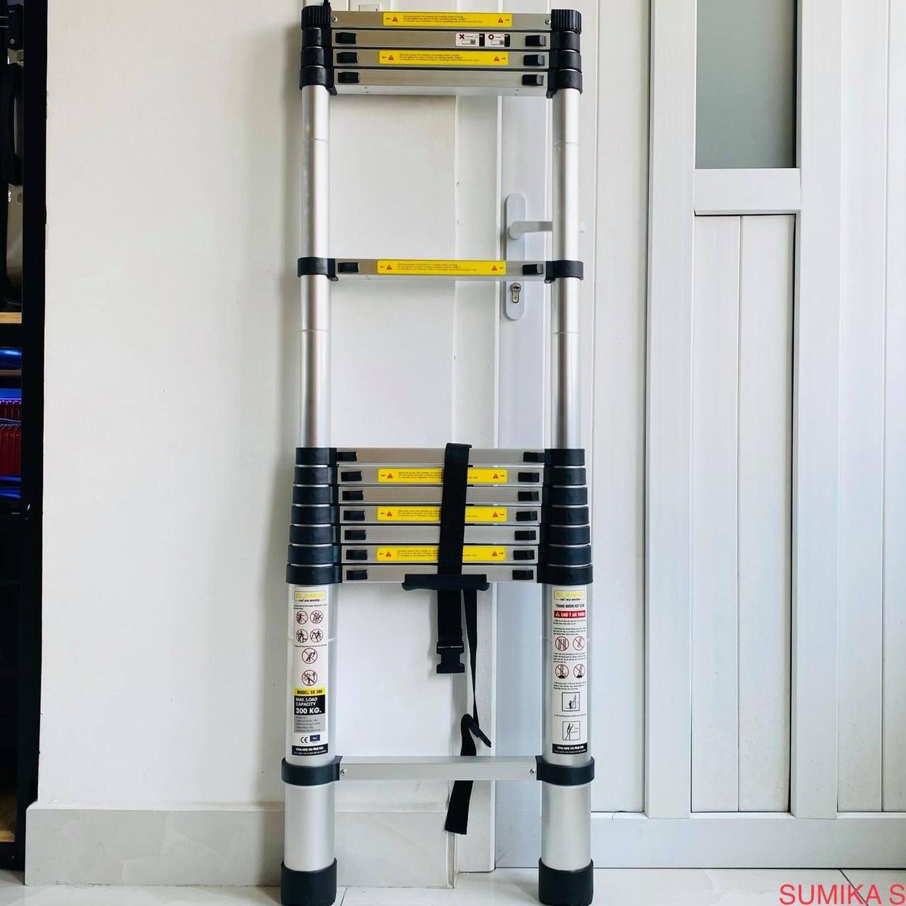 Thang nhôm rút đơn Sumika - Chiều cao tối đa 6,0m, tải trọng 300kg, Bảo hành 2 năm - SK320, SK380, SK440,SK510, SK560.BH TOÀN QUỐC 2 NĂM MEGA BIG 5.0