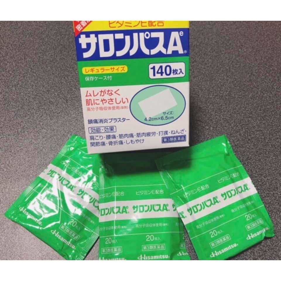 (HÀNG CHÍNH HÃNG)Miếng dán Salonpas Hisamitsu Nhật Bản 140 Miếng