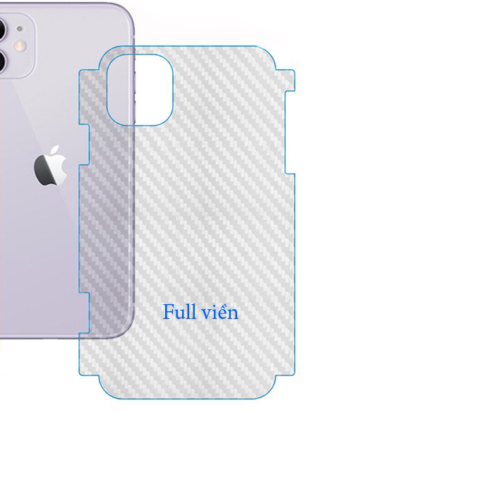 Miếng dán mặt sau vân carbon full viền cho các dòng iPhone