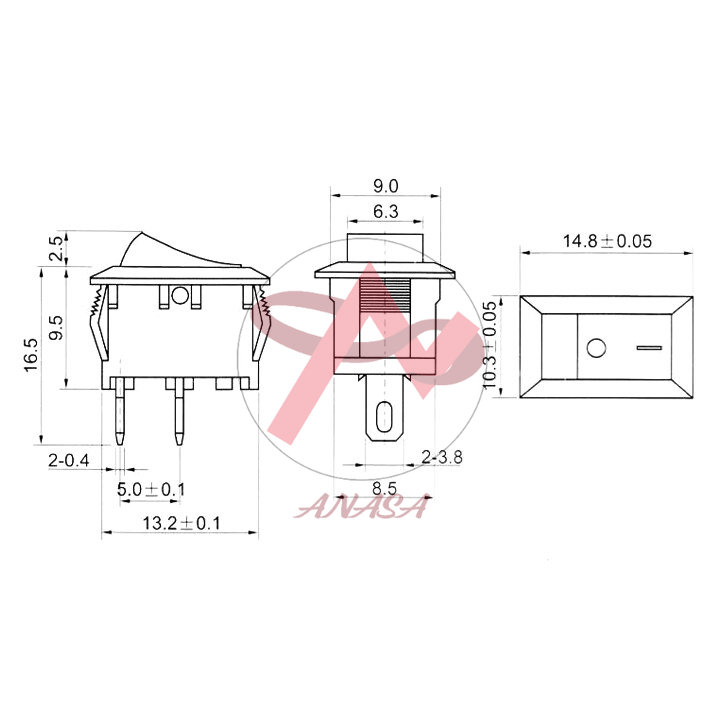 Công Tắc Bập Bênh KCD1-11 2 Chân 3A-250V