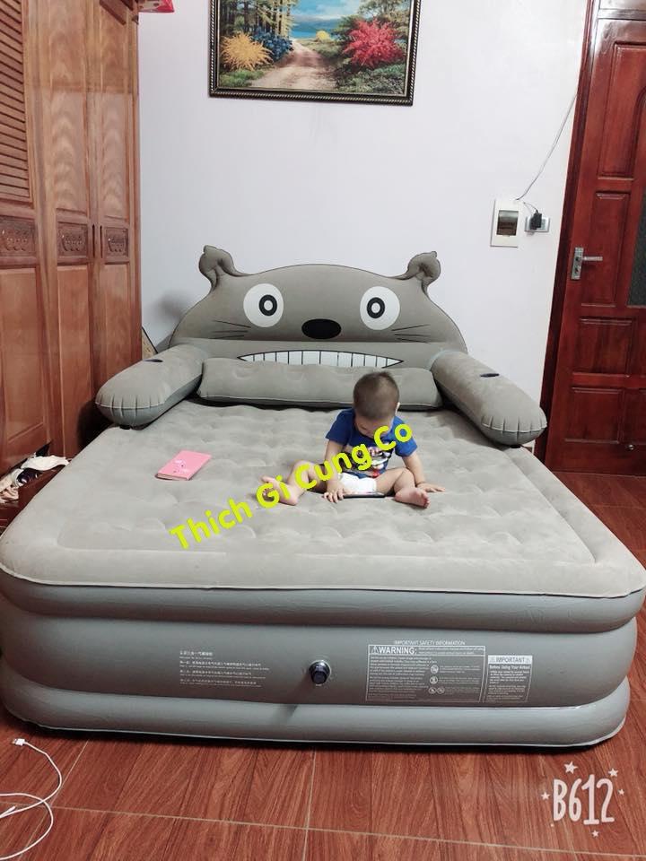 NỆM GIƯỜNG HƠI HÌNH THÚ 3 TẦNG KIỂU MỚI LOẠI 1M2*2M TẶNG KÈM BƠM ĐIỆN 2 CHIỀU VÀ GỐI