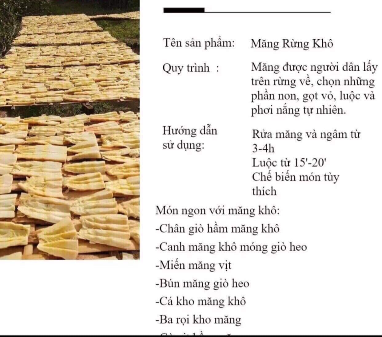 Măng rừng khô 1000gr