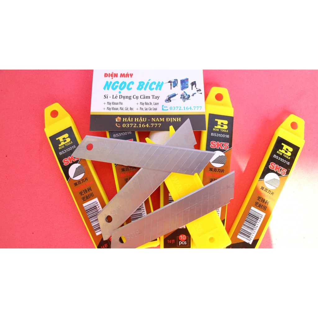 [1 Hộp 10 Chiếc] Lưỡi Dao Dọc Giấy Bosi Siêu Sắc