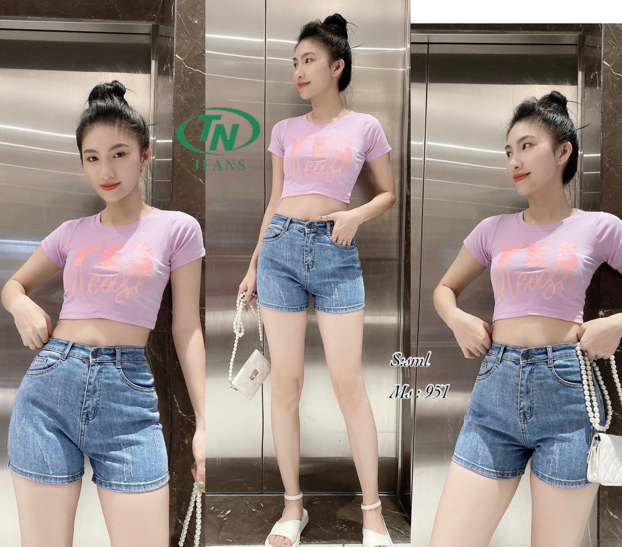 Quần sọt jean nữ hàng co giãn mẫu cào xước ảnh thật từ sản phẩm