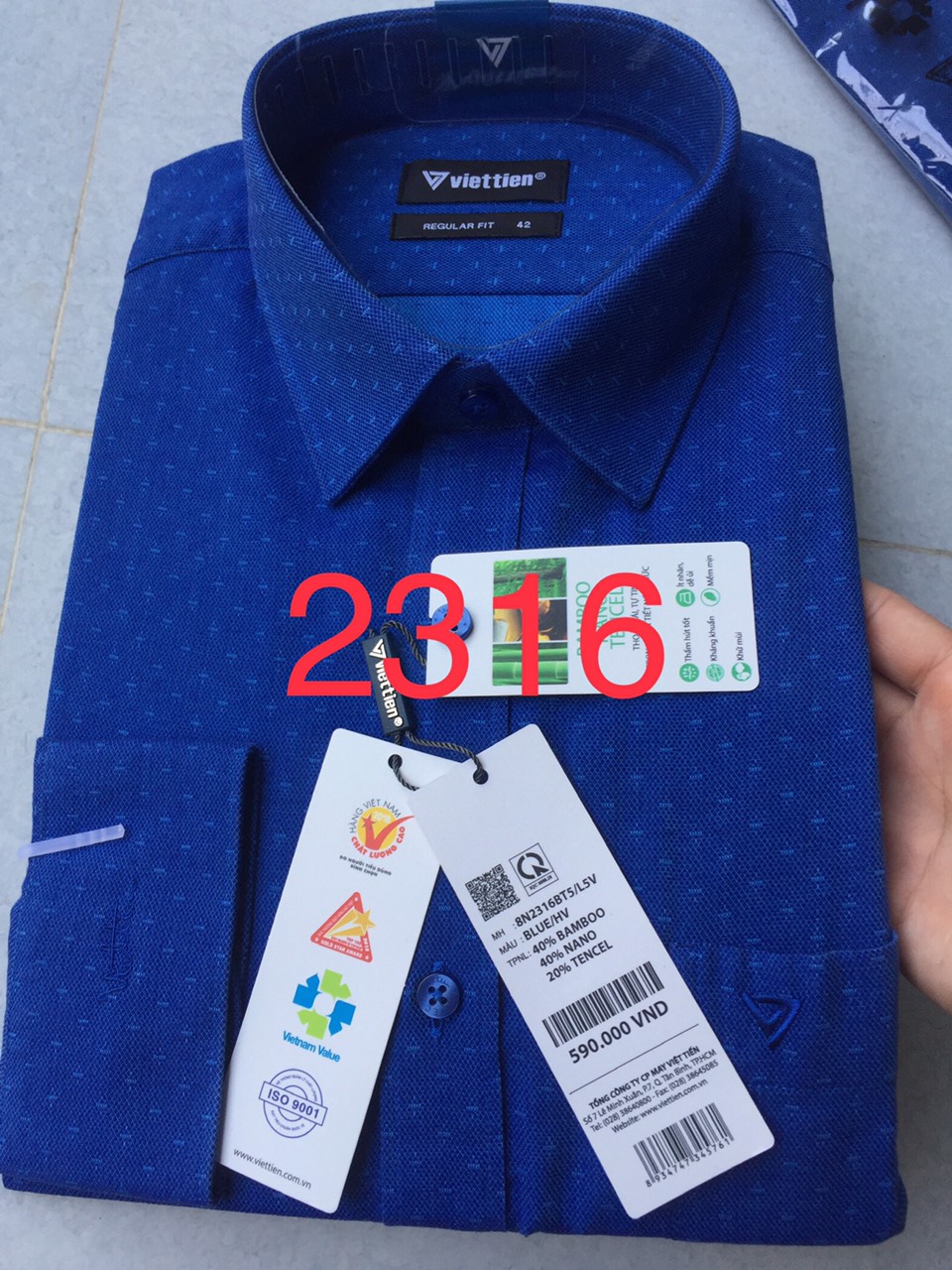 Việt tiến áo sơ ngắn tay giá mác 590k sale 380k -form regular fit -xả lỗ thu hồi vốn