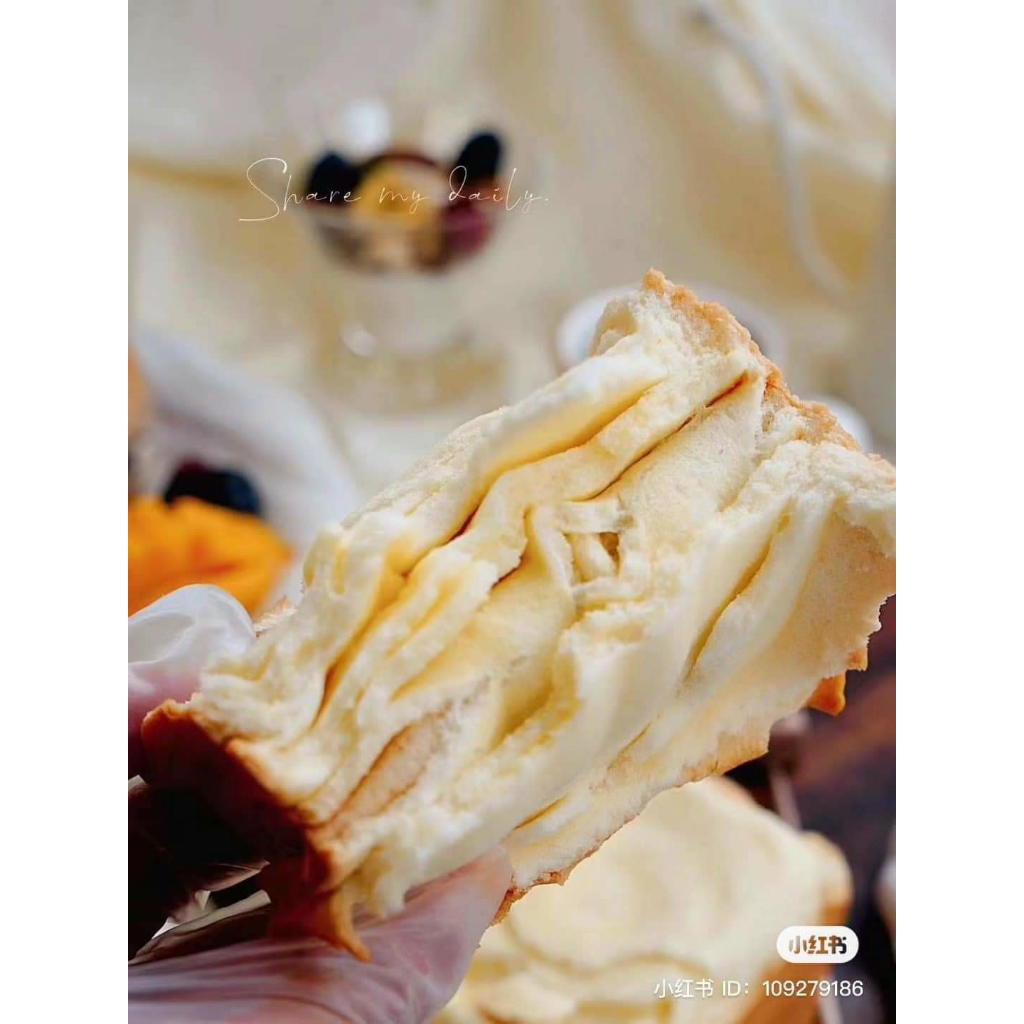 {date 60-90 ngày]Bánh mì sandwich siêu mỏng ngàn lớp bơ sữa hộp 420gr 2 túi