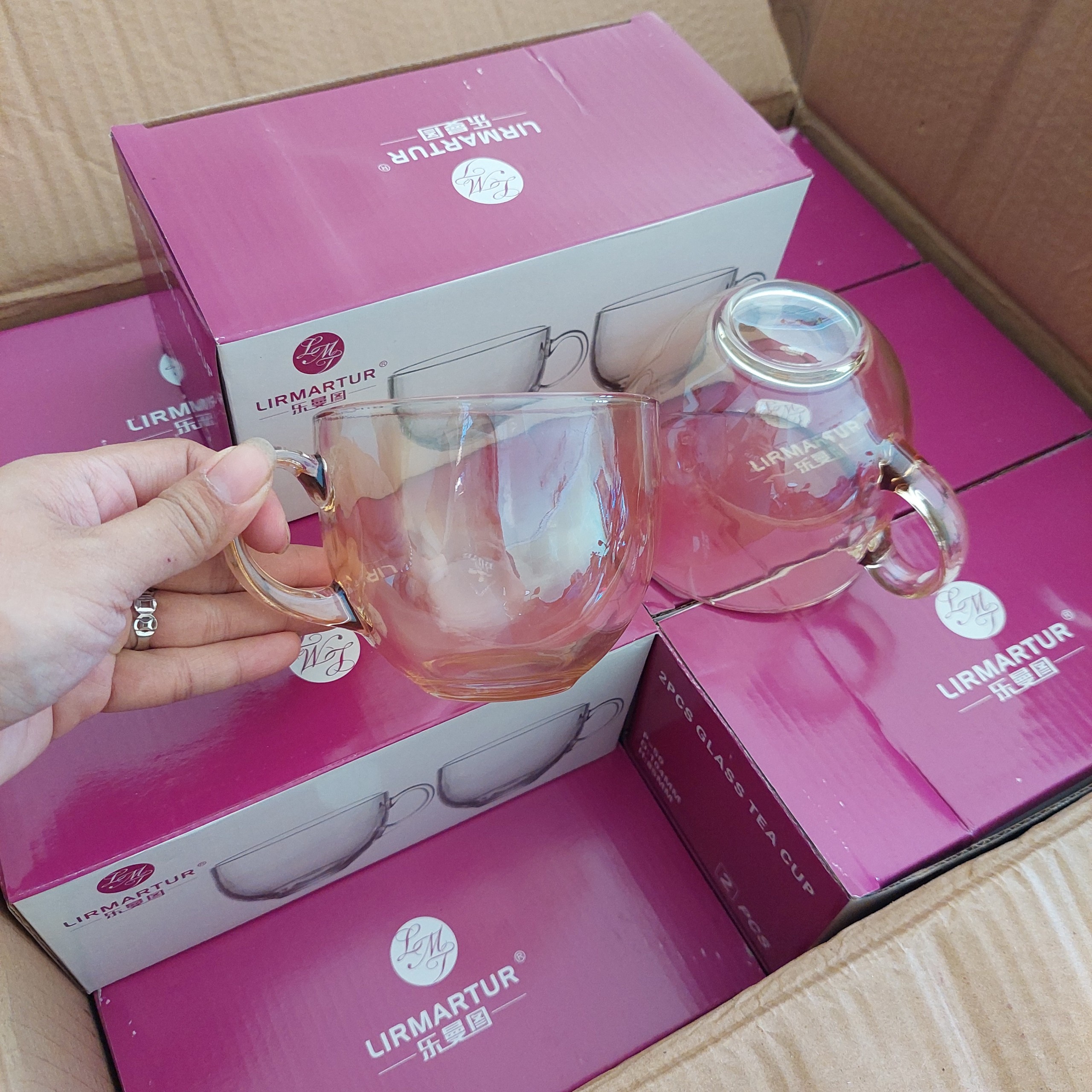 Bộ 2 Ly thuỷ tinh cao cấp màu hổ phách 440ml