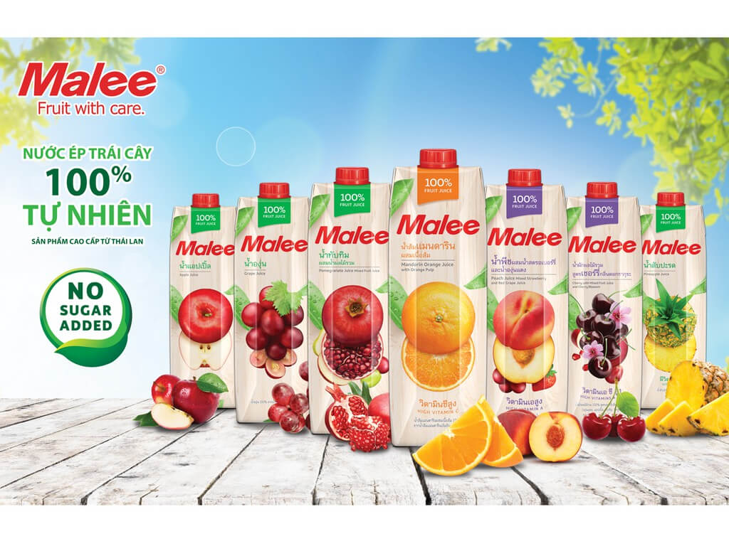 [Hộp 1 Lít] NƯỚC ÉP DỨA [Thailand] MALEE Pineapple Juice (halal) (ttdt)