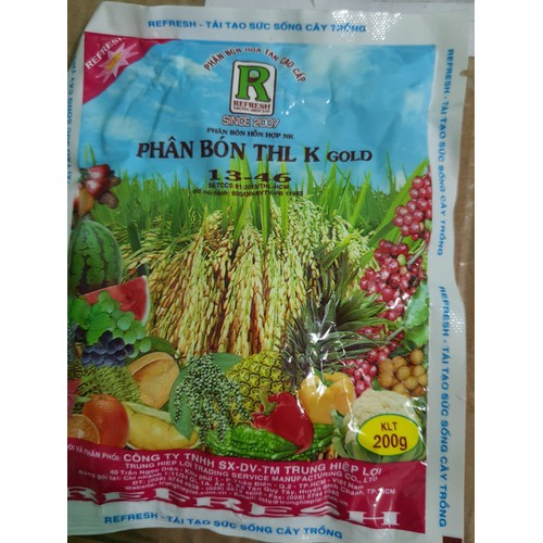 Phân bón THL K GOLD - Kali trắng - Gói 200g -KÍCH THÍCH CHO CÂY TRỒNG RA HOA TẬP TRUNG