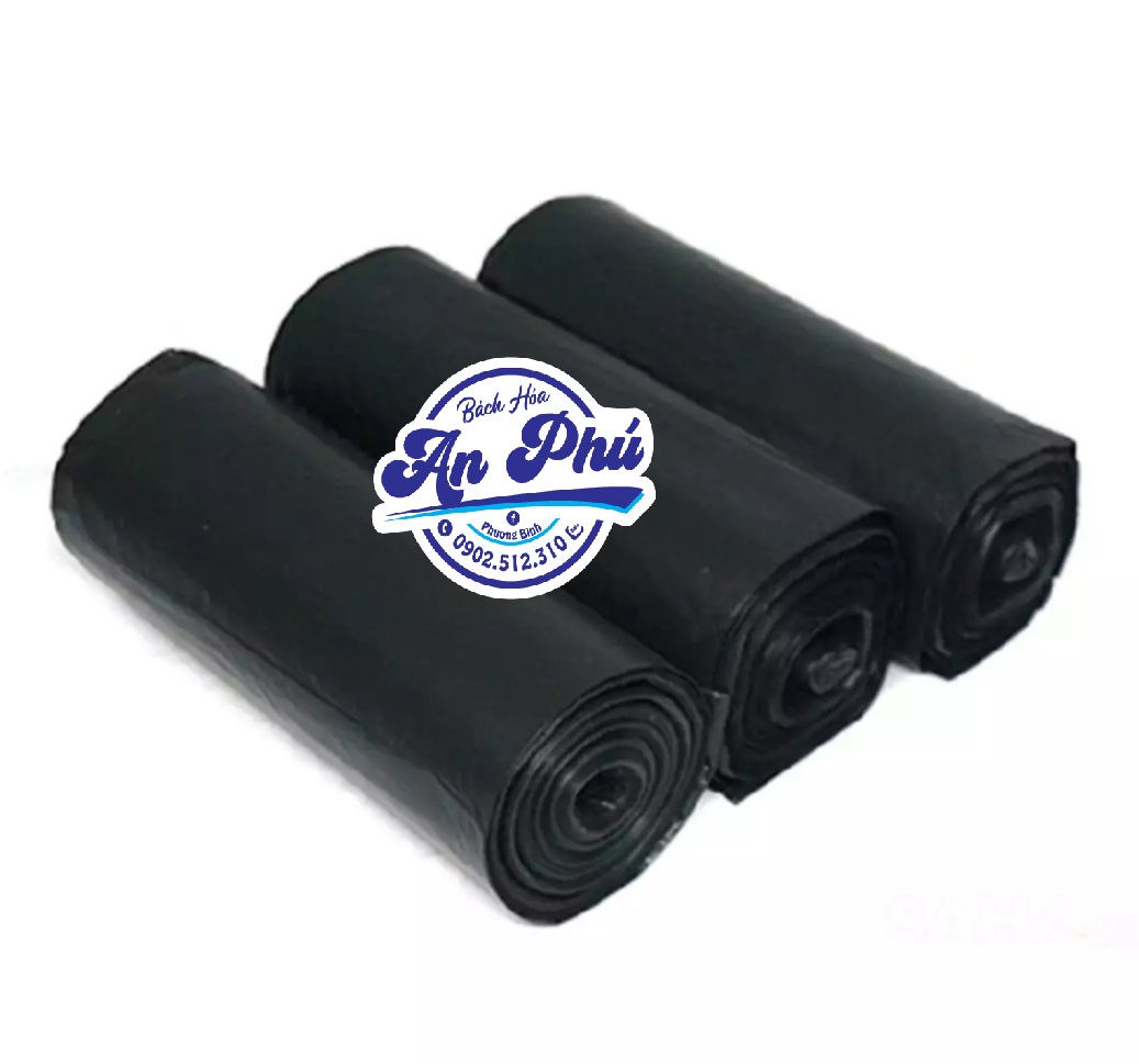 1Kg Túi đựng rác-Bịch đựng rác cuộn-3 cuộn không lõi màu đen