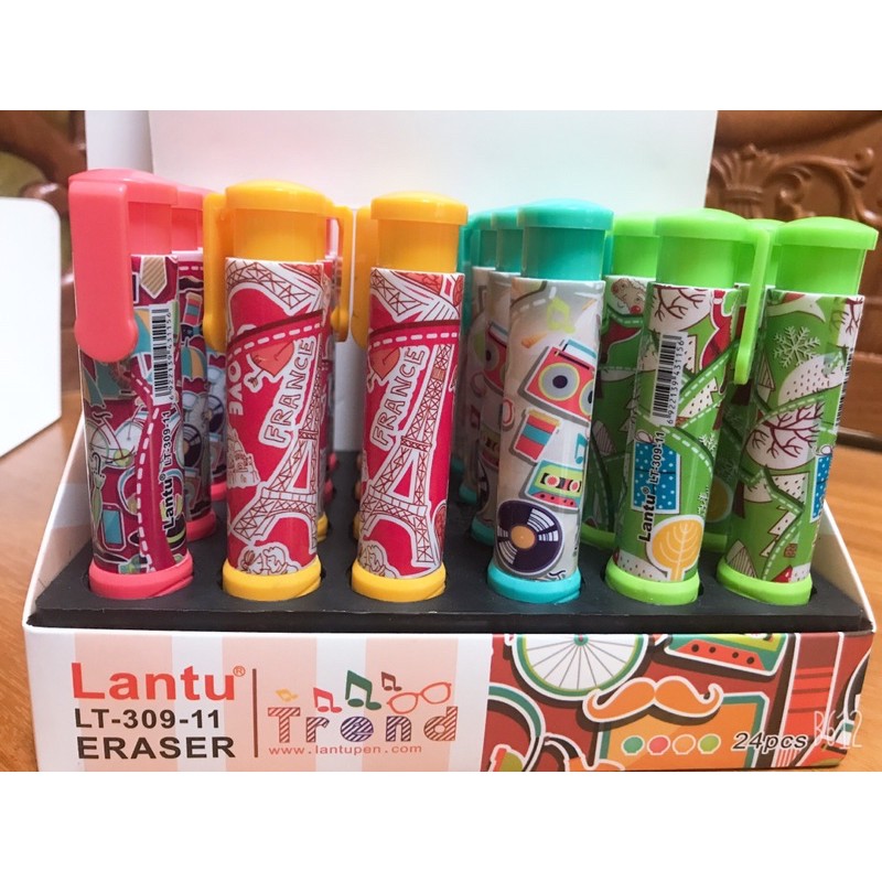 Combo 2 Cây Gôm Bấm Tẩy Bút Chì Lantu 309 - 3 (Giao Màu Ngẫu Nhiên)