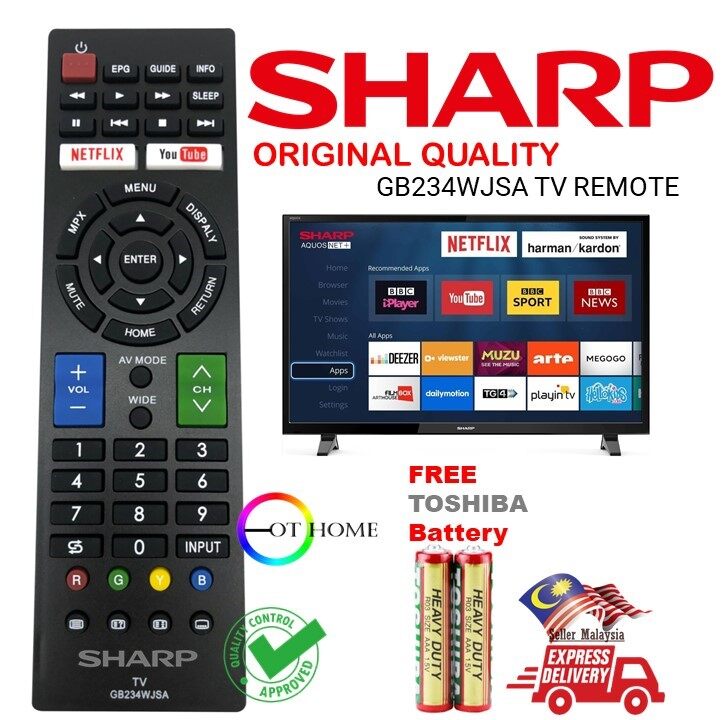 Gb234wjsa sharp flat panel led lcd tv remote control bg289wjsa gb275wjsa,ga364wjsa gb254wjsa ,ga877sb ga872sb ga879sa ga880sa ga902wjsa ga983wjsa