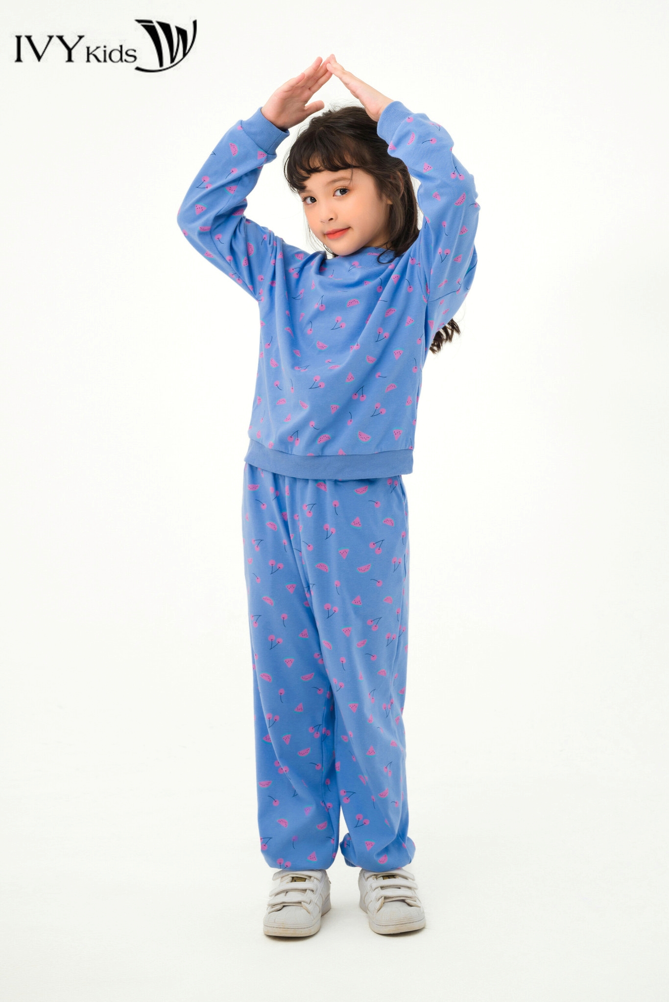 Bộ thun dài tay bé gái ivy moda ms 58g1576