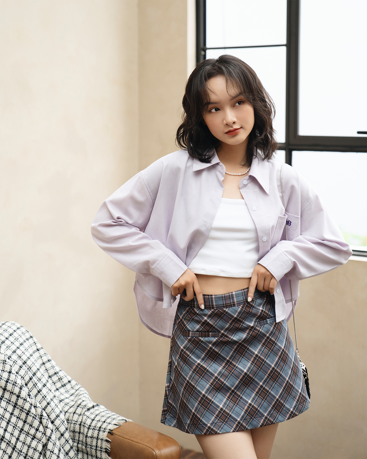 Áo sơ mi linen croptop Jersey Shirt - by ufo.thebasic