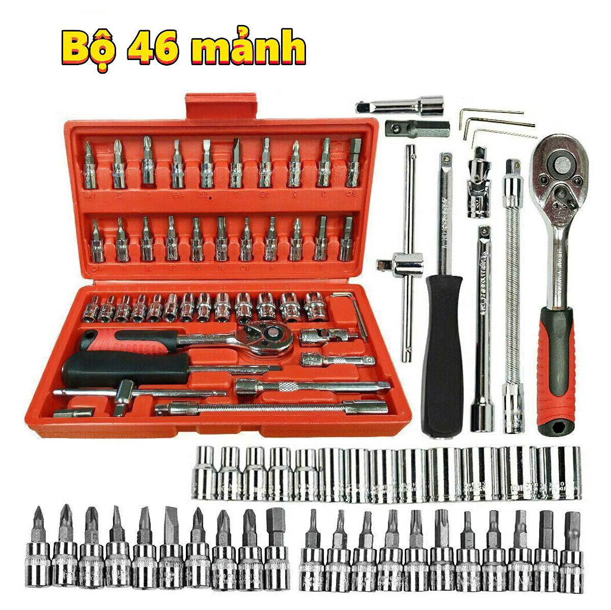 BỘ DỤNG CỤ MỞ BU LÔNG ỐC VÍT ĐA NĂNG 46 CHI TIẾT (HÀNG NHẬP KHẨU GIÁ TỐT)