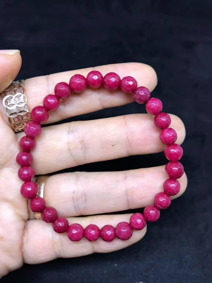 [HCM]VÒNG TAY ĐÁ HỒNG RUBY MÀI GIÁC 6LY