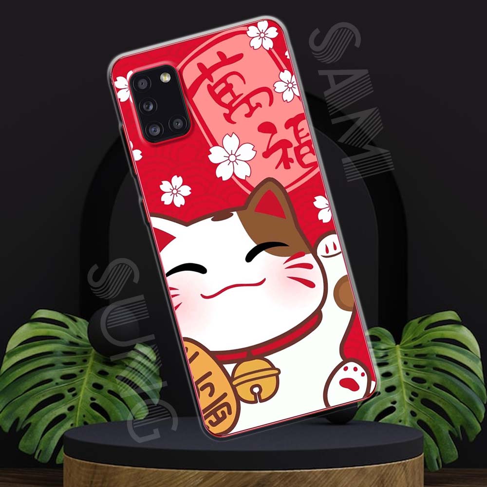 Ốp lưng Samsung A31 mẫu BST Mèo may mắn TPU