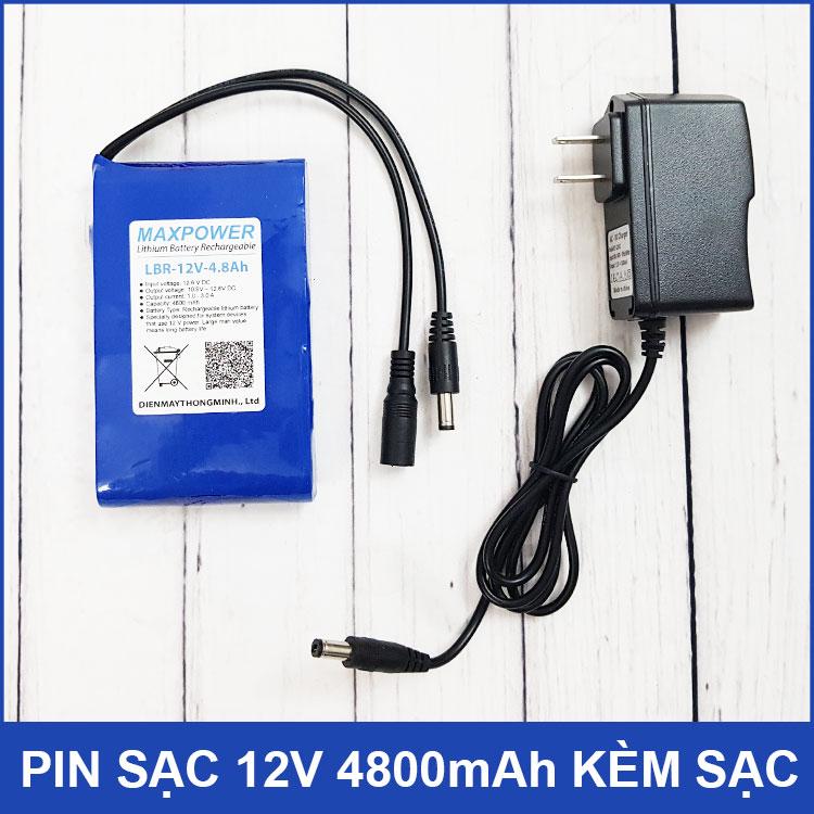 [HCM]Pin sạc 12V 4800mAh MAXPOWER kèm sạc