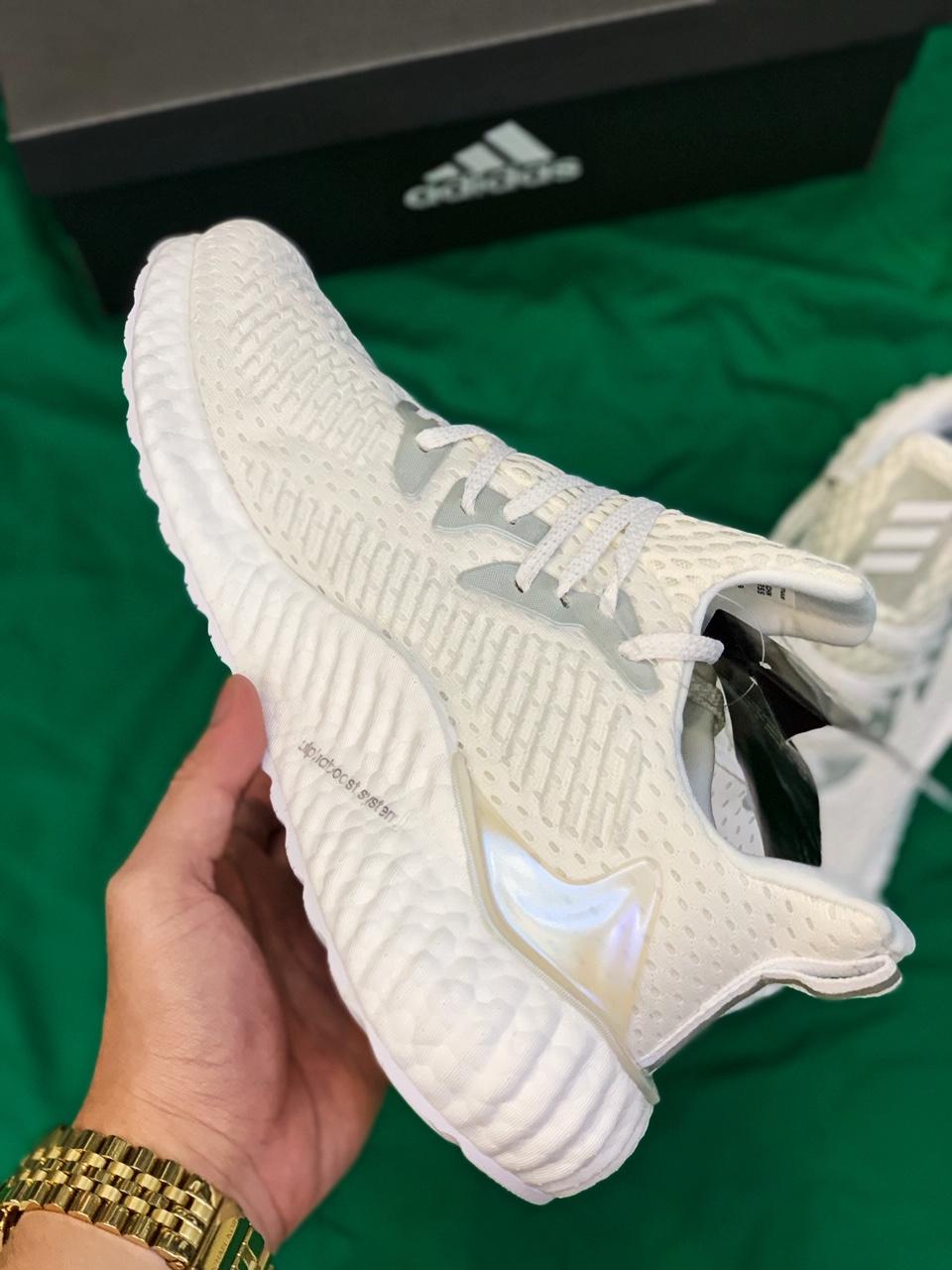 [HCM]Giày nam Alpha Boost mới nhẹ bền êm thời trang thể thao (trắng xám)