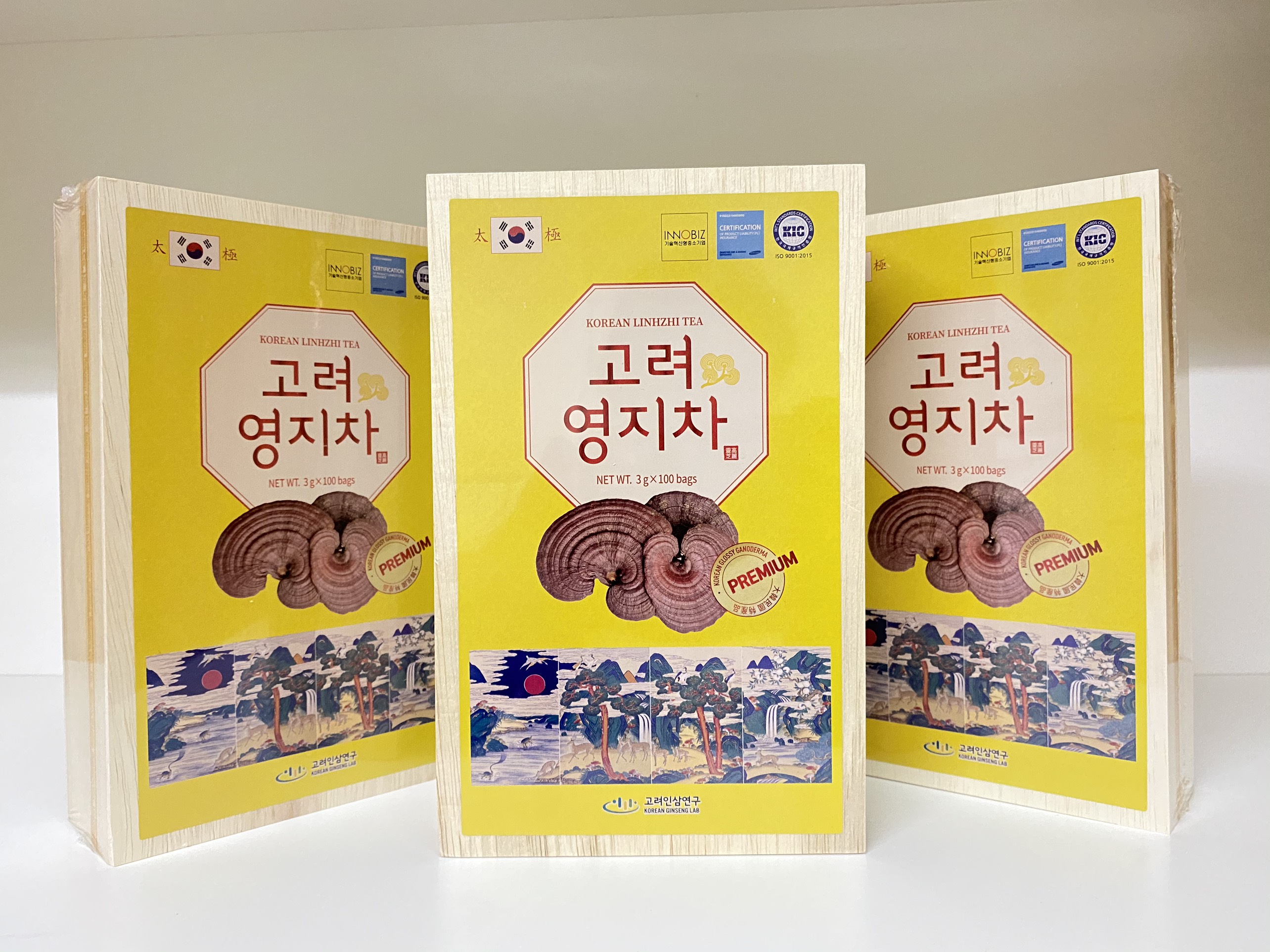Trà Linh chi Hàn Quốc hộp gỗ 100 gói (Korean Linhzhi Tea)