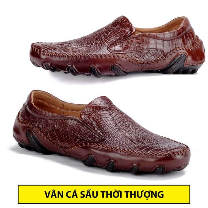 Giầy da nam mẫu mới giầy da in vân cá sấu quyền lực bảo hành 24tháng giầy da phong cách MS10003384