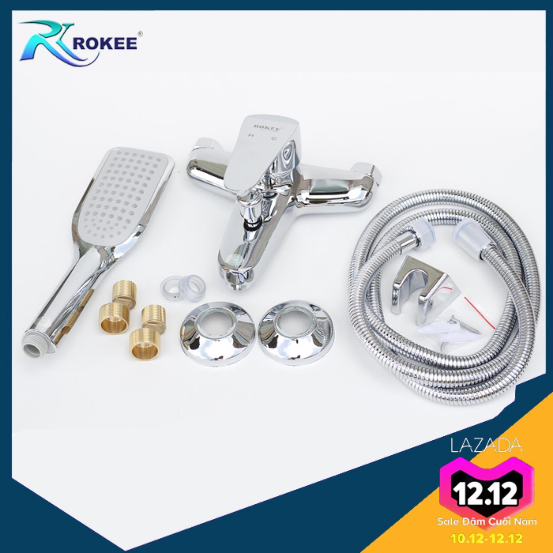 Củ sen tắm nóng lạnh Rokee - R407 (Trắng bạc)