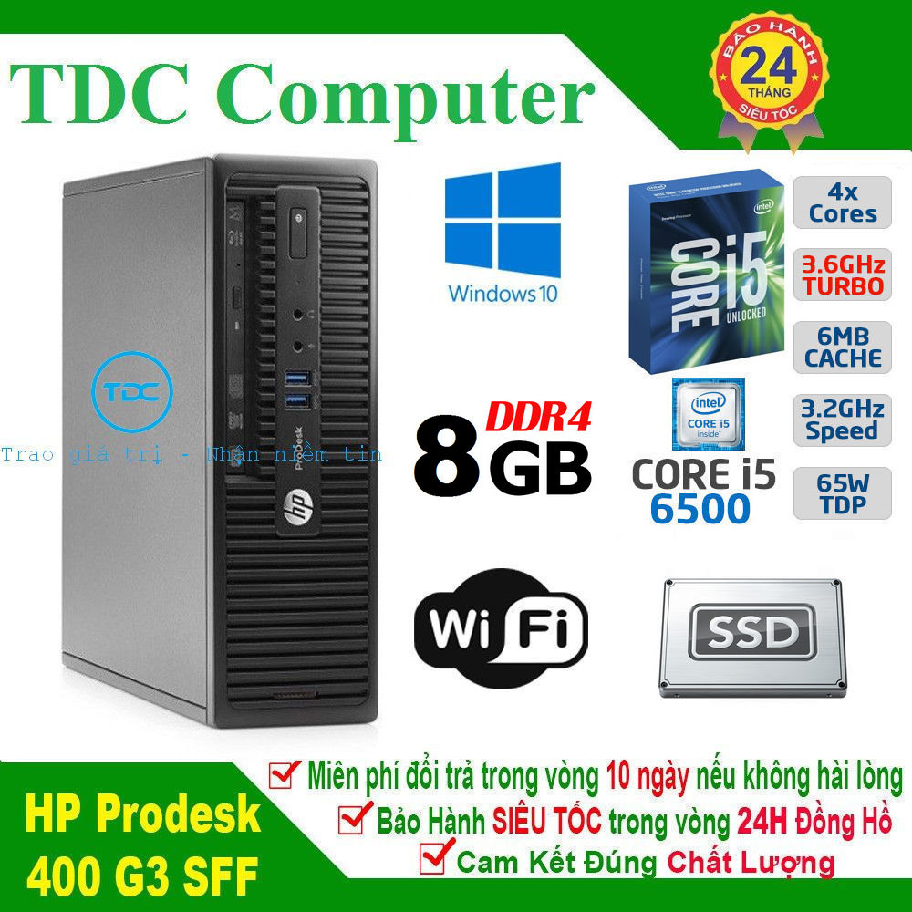 [Trả góp 0%]Case máy tính để bàn HP ProDesk 400 G3 SFF main H110 cpu core i5 6500 ram 8GB SSD 512GB. Hàng Nhập Khẩu.