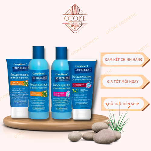 [Chính hãng - Có tem phụ] Combo sữa rửa mặt + toner Compliment No Problem giảm viêm, mụn tea tree 200ml - 200ml