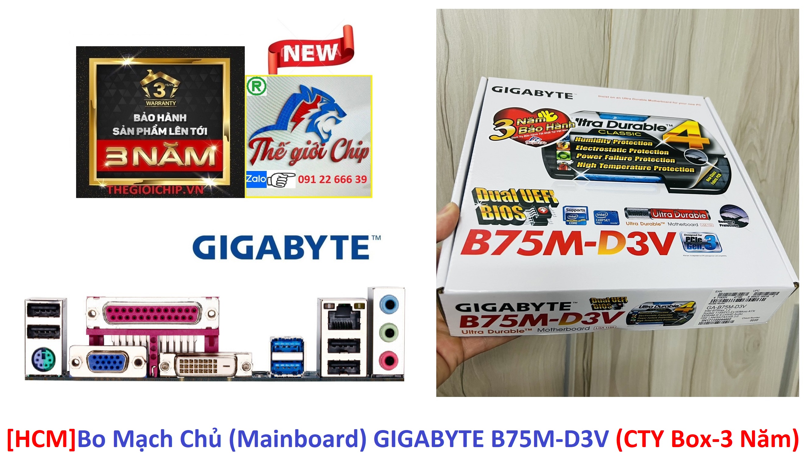 [HCM]Bo Mạch Chủ (Mainboard) GIGABYTE B75M-D3V (CTY Box-3 Năm)