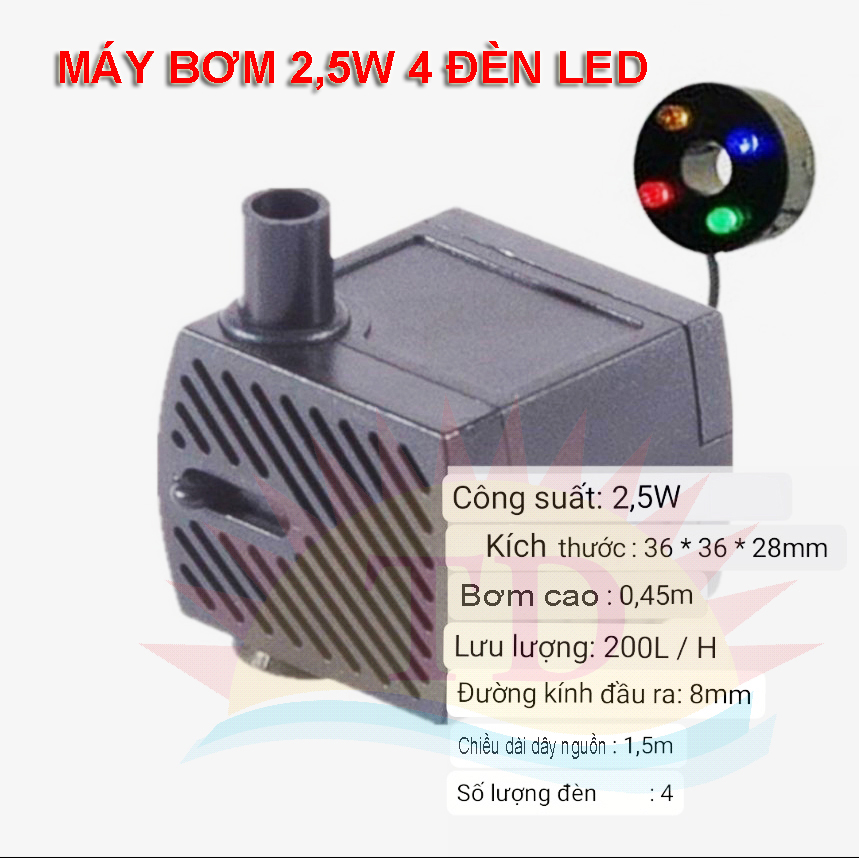 Máy Bơm Nước Chìm,Hồ Cá Hòn Non,Bộ Thác Nước 2w đến 10w