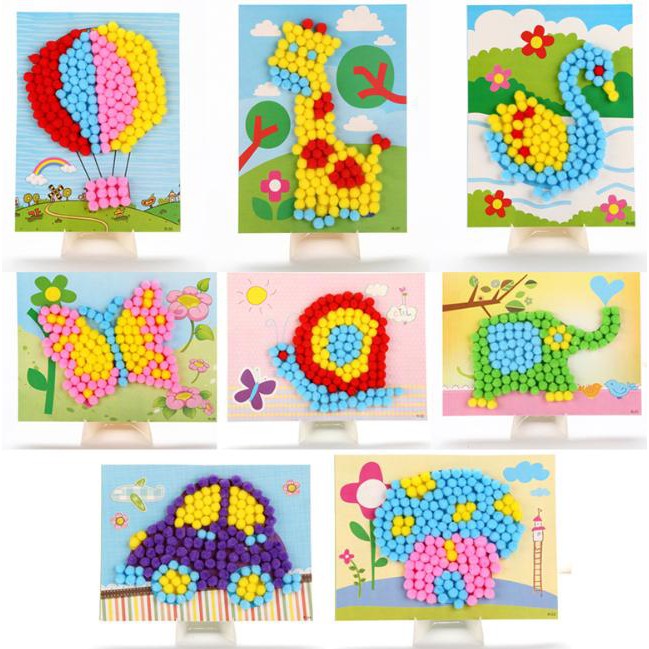 [Hoàn Tiền 10%]Tranh Cát/Đá/Nút/Eva Chơi Thủ Công Cho Bé Các Loại