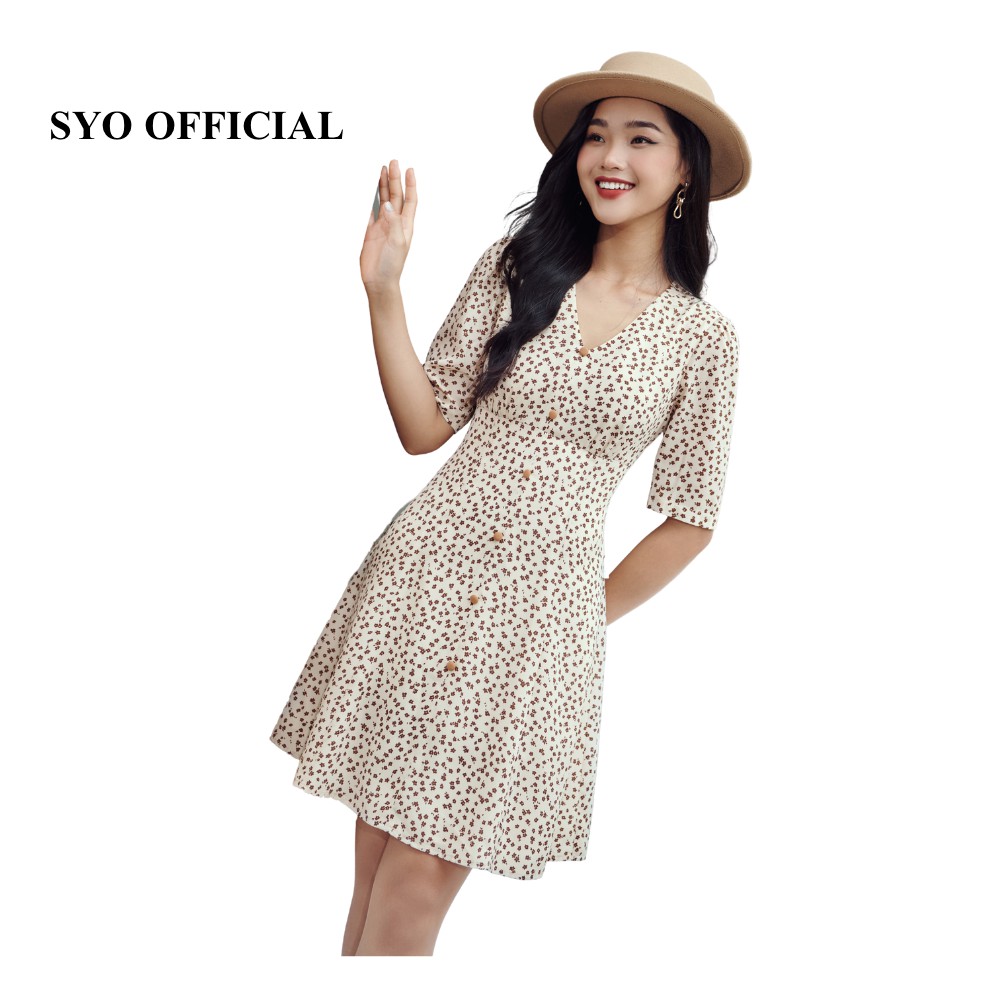Đầm Hoa Nhí Dáng Xòe Cổ Tim D4820031