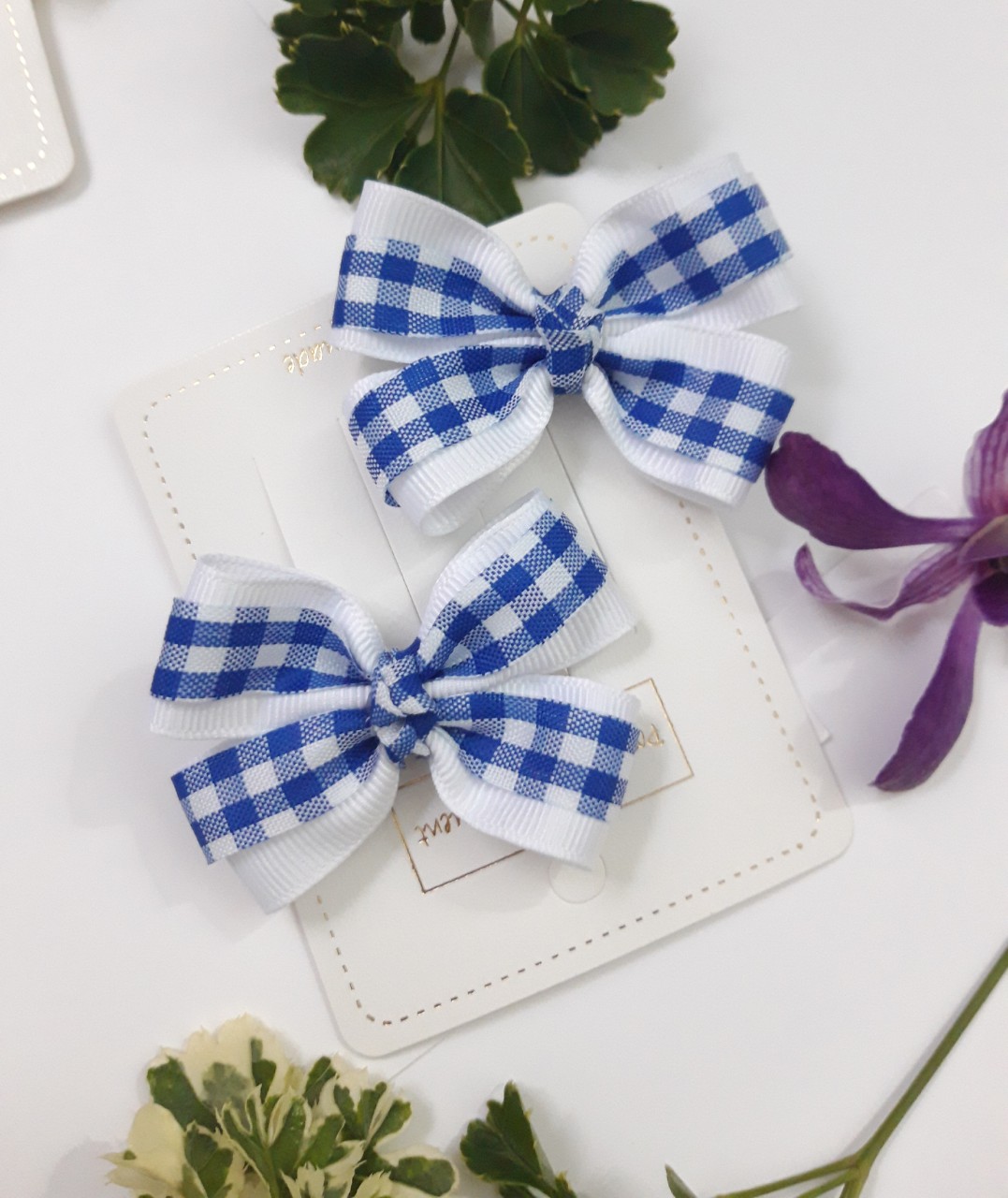 Set 2 cái kẹp tóc/ cột tóc rybang gân cho bé gái.