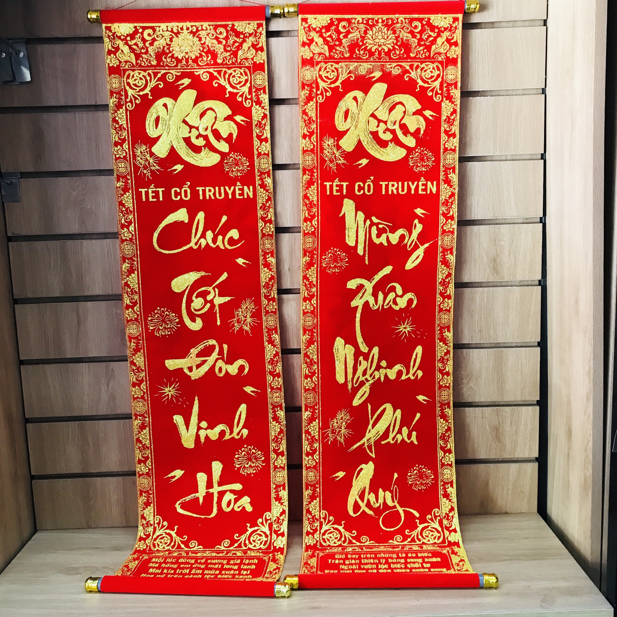 Liễn treo tết 1.2 mét chúc tết ...mừng xuân