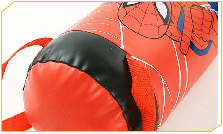 bộ túi đấm boxing chất liệu da siêu mềm an toàn cho bé khi chơi + tặng 2 bao tay boxing người nhện spiderman (size trung) 4