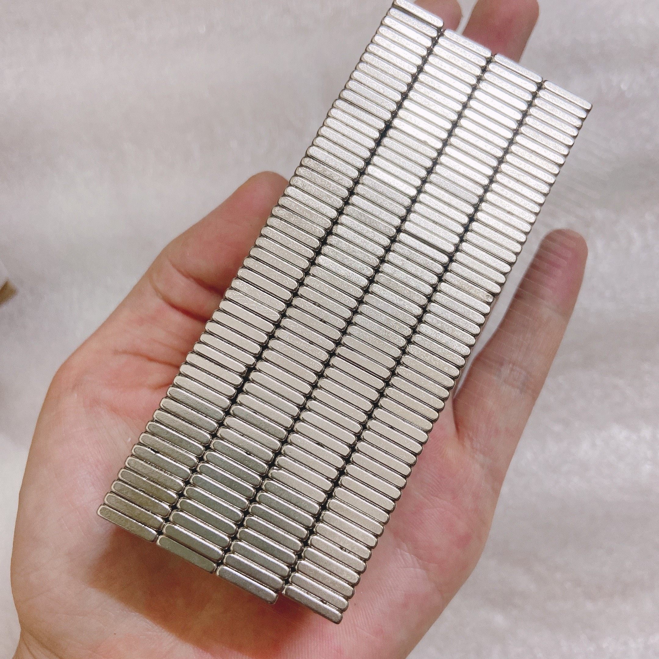 Permanent magnet nickel plated strong suction size 30x10x2mm