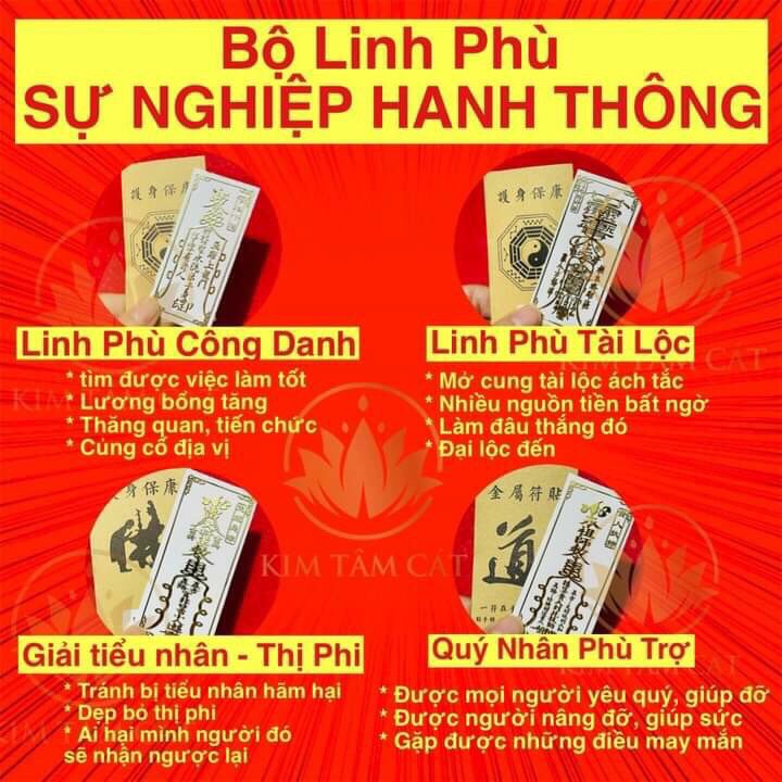 Bộ 4 linh phù sự nghiệp tránh người hãm hại, công danh thuận lợi
