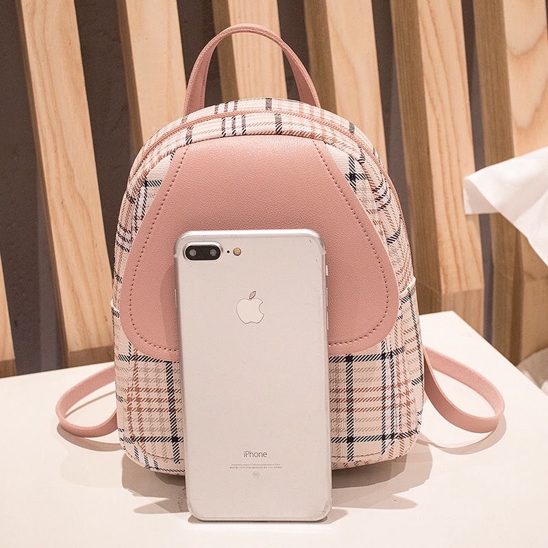 [HCM]Balo nữ mini caro phong cách Hàn Quốc siêu hot