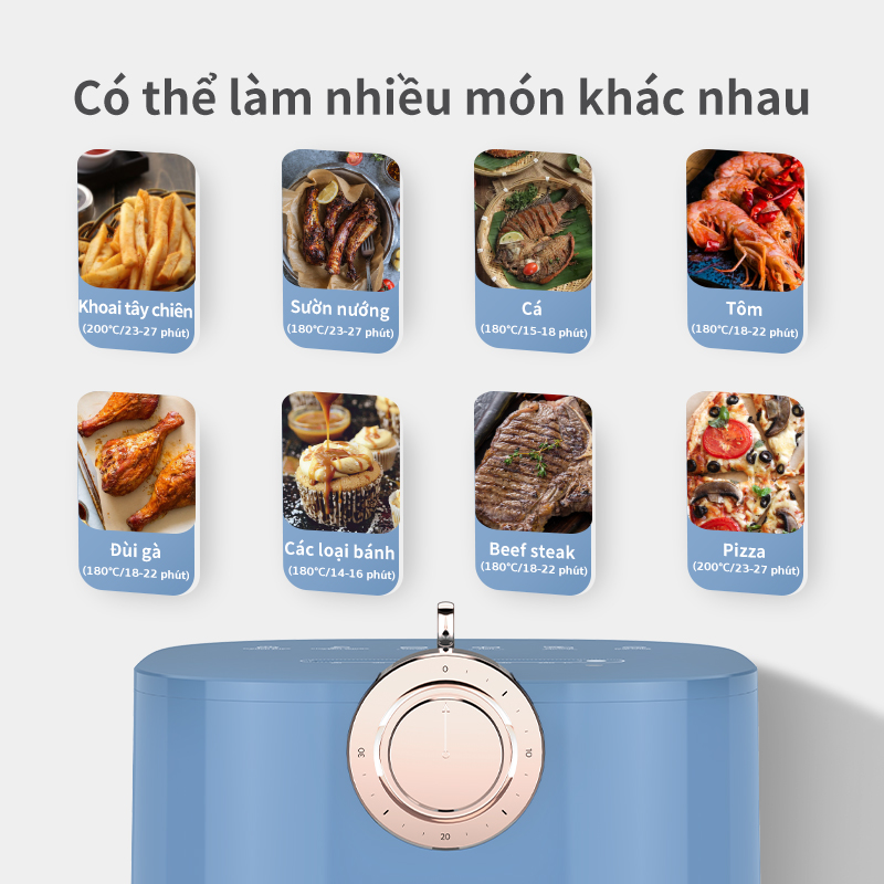 Nồi chiên không dầu Simplus 5L, dung tích lớn chiên nướng đa năng không dầu mỡ, nồi chiên tiện lợi kèm vỉ nướng - bảo hành một năm chỉ đổi không sửa KQZG004