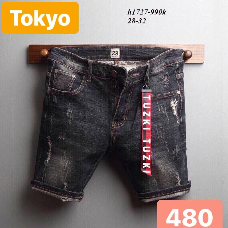 QUẦN SỌT SHORT LỬNG JEAN NAM CHẤT BÒ ĐEN MUỐI TIÊU MIMOSO TK-480 TOKYO FASHION